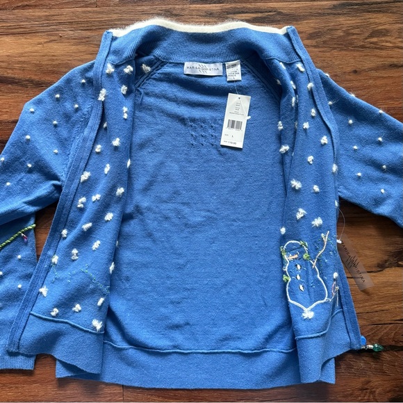 W’s Large Marisa Christina - Holiday / winter theme zip-up Sweater - new w tag - Picture 7 of 10